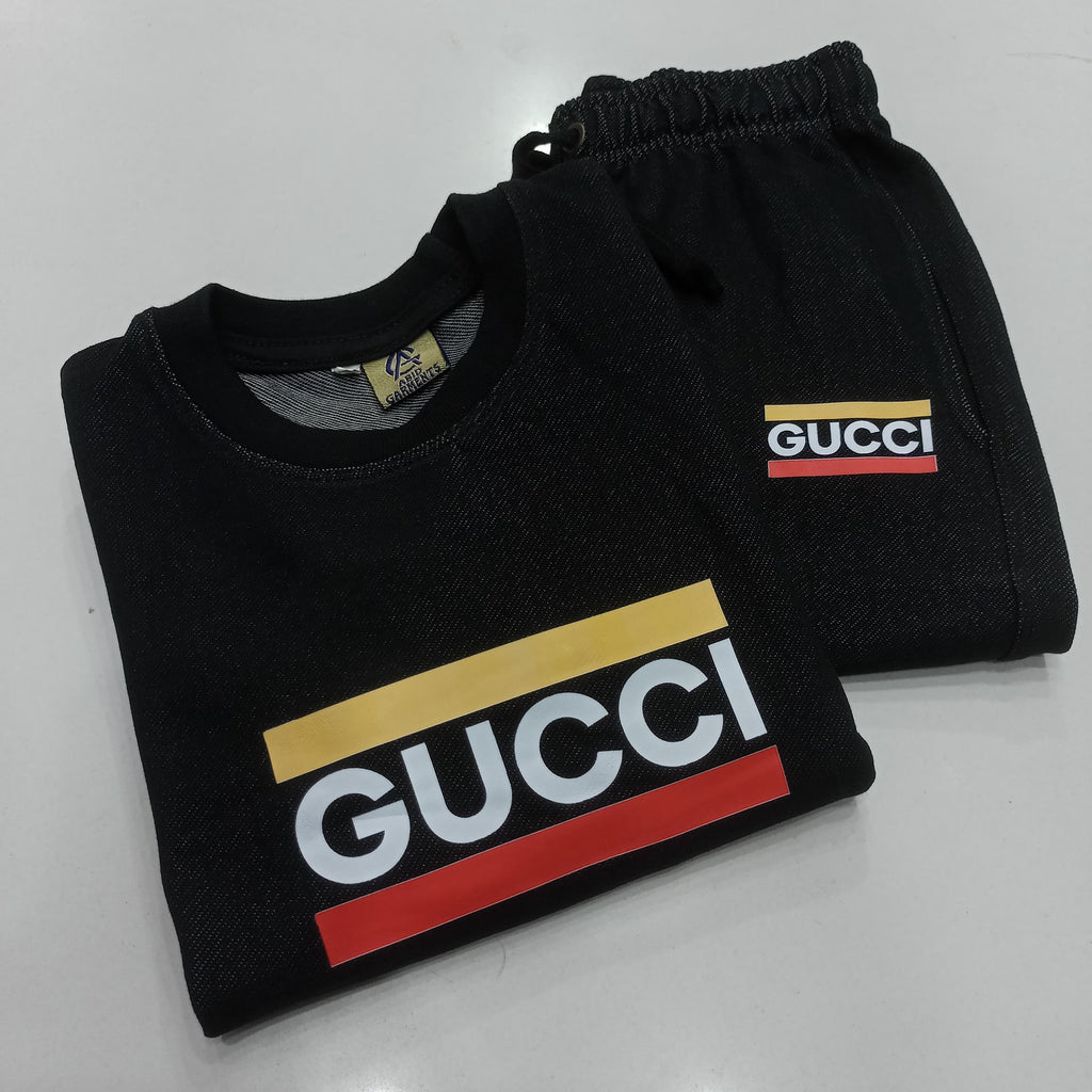 Black Lycra Denim Tracksuits