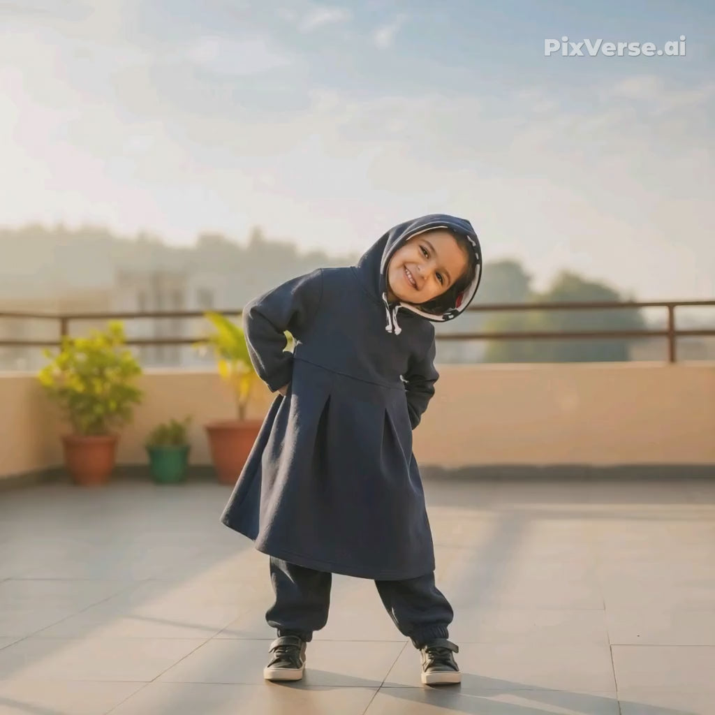 Navy Fleece Frock Dress