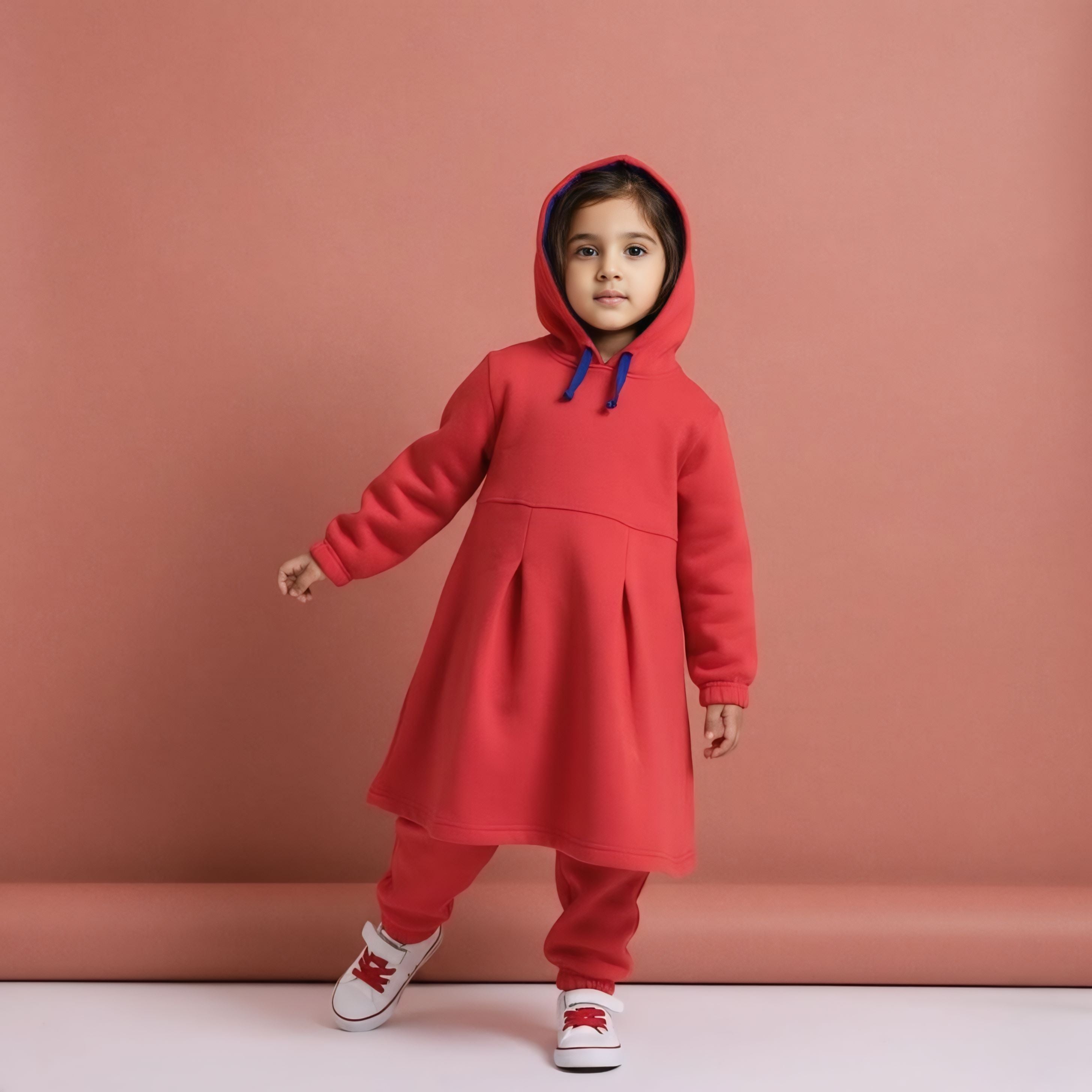 Maroonish Red Fleece Frock Dress