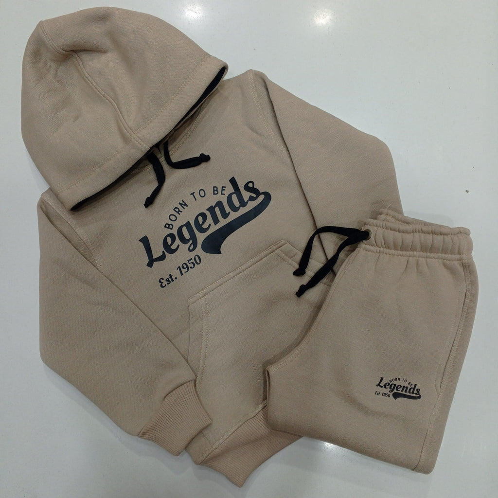 Beige Hoodies Tracksuits