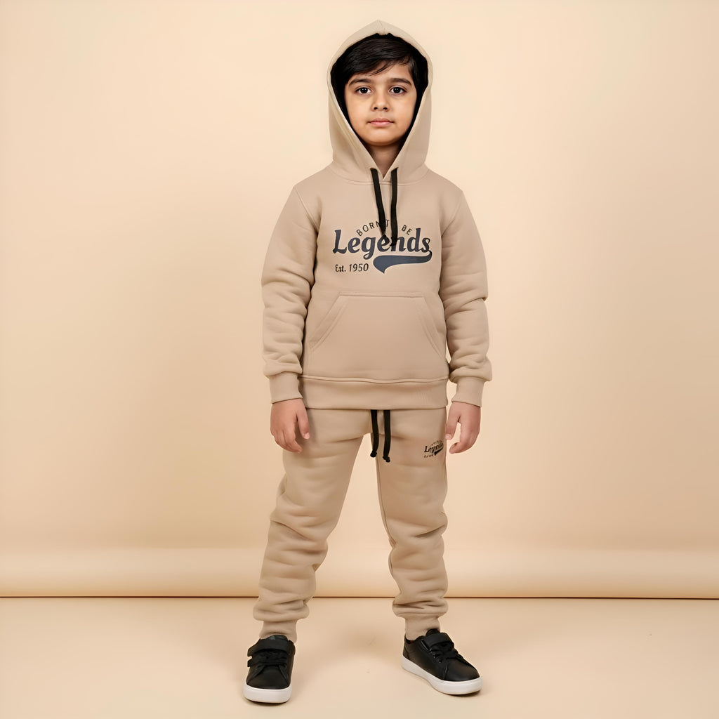 Beige Hoodies Tracksuits