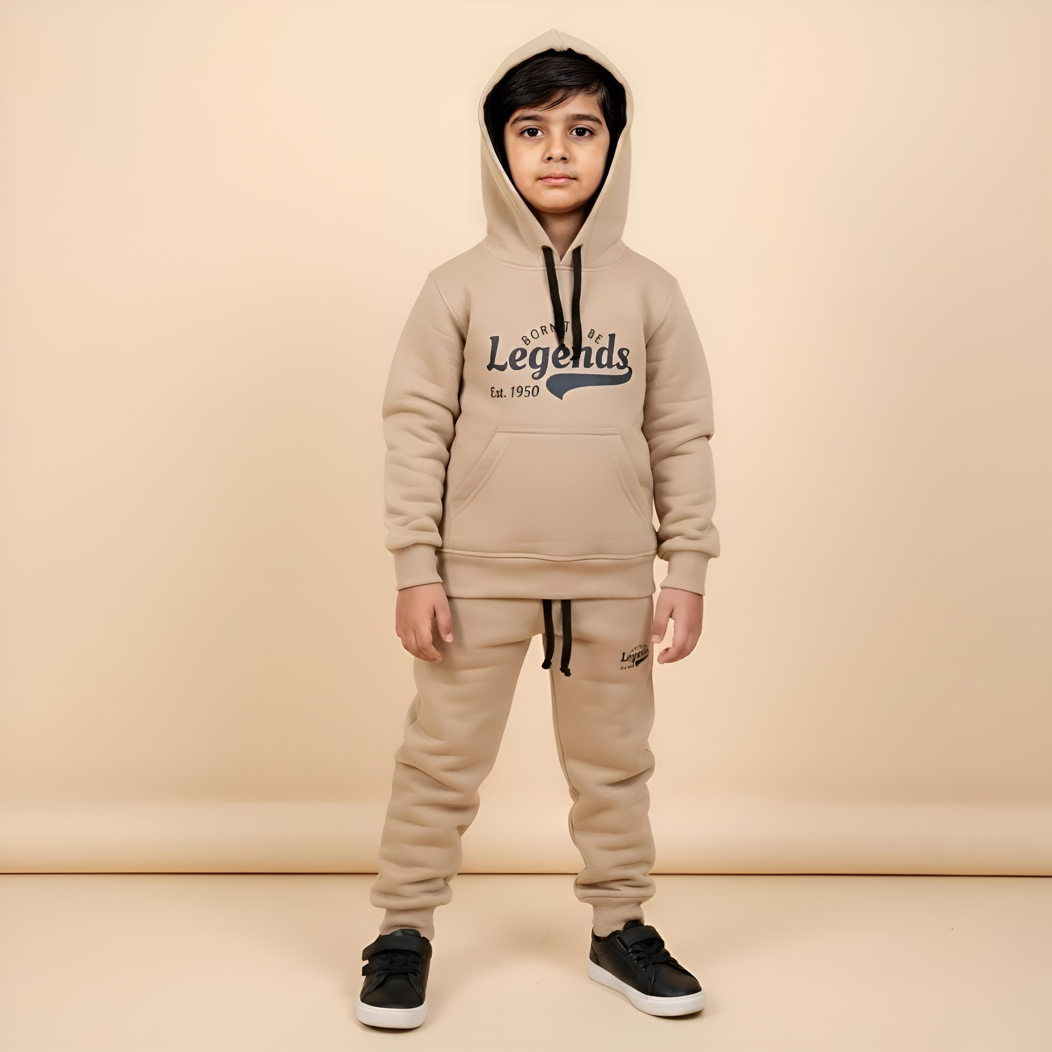 Beige Hoodies Tracksuits