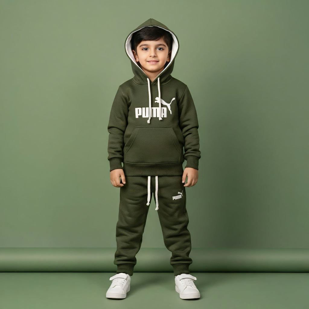 PUMA Emerald Green Hoodies Tracksuits
