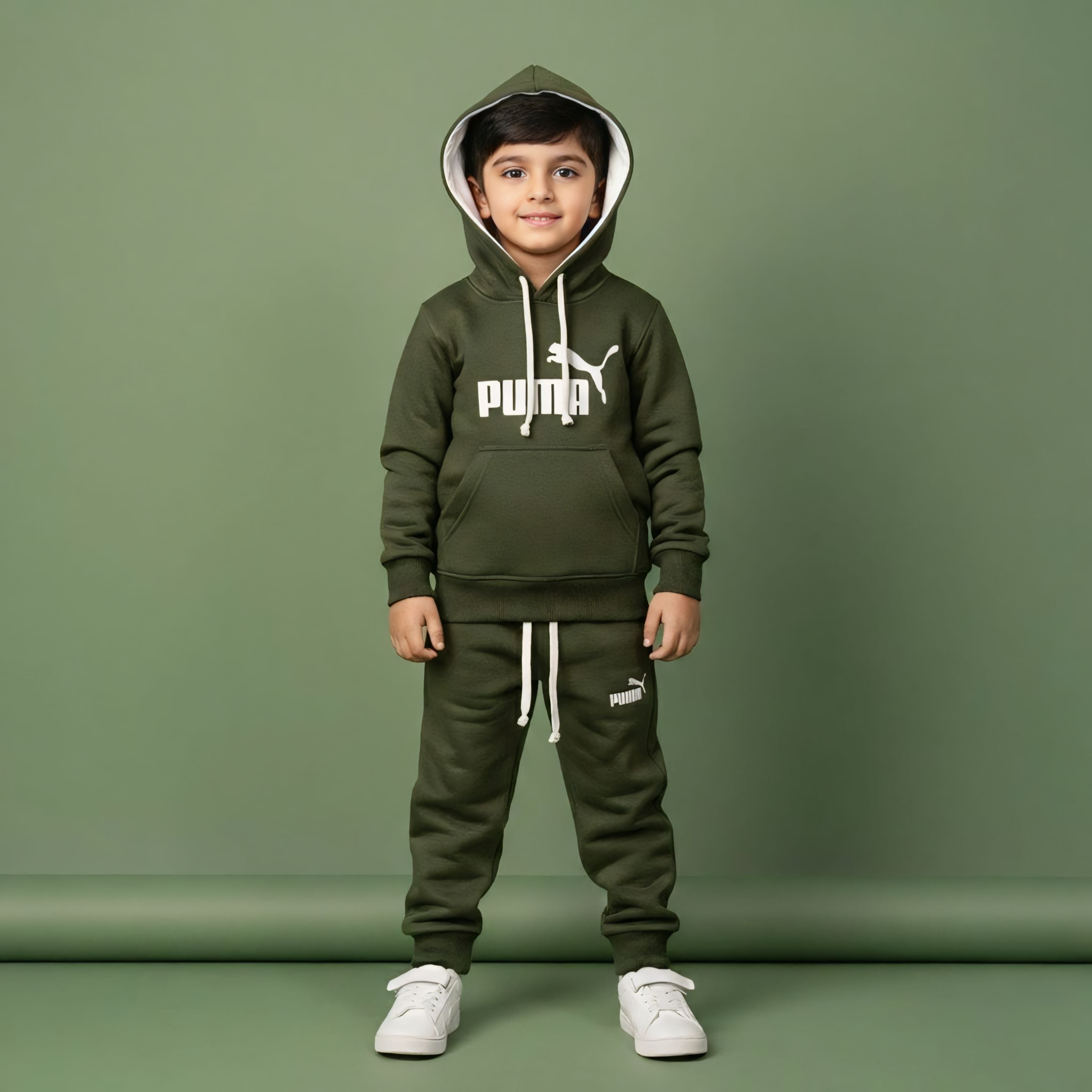 PUMA Emerald Green Hoodies Tracksuits
