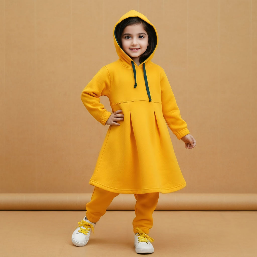 Yellow Fleece Frock Dress