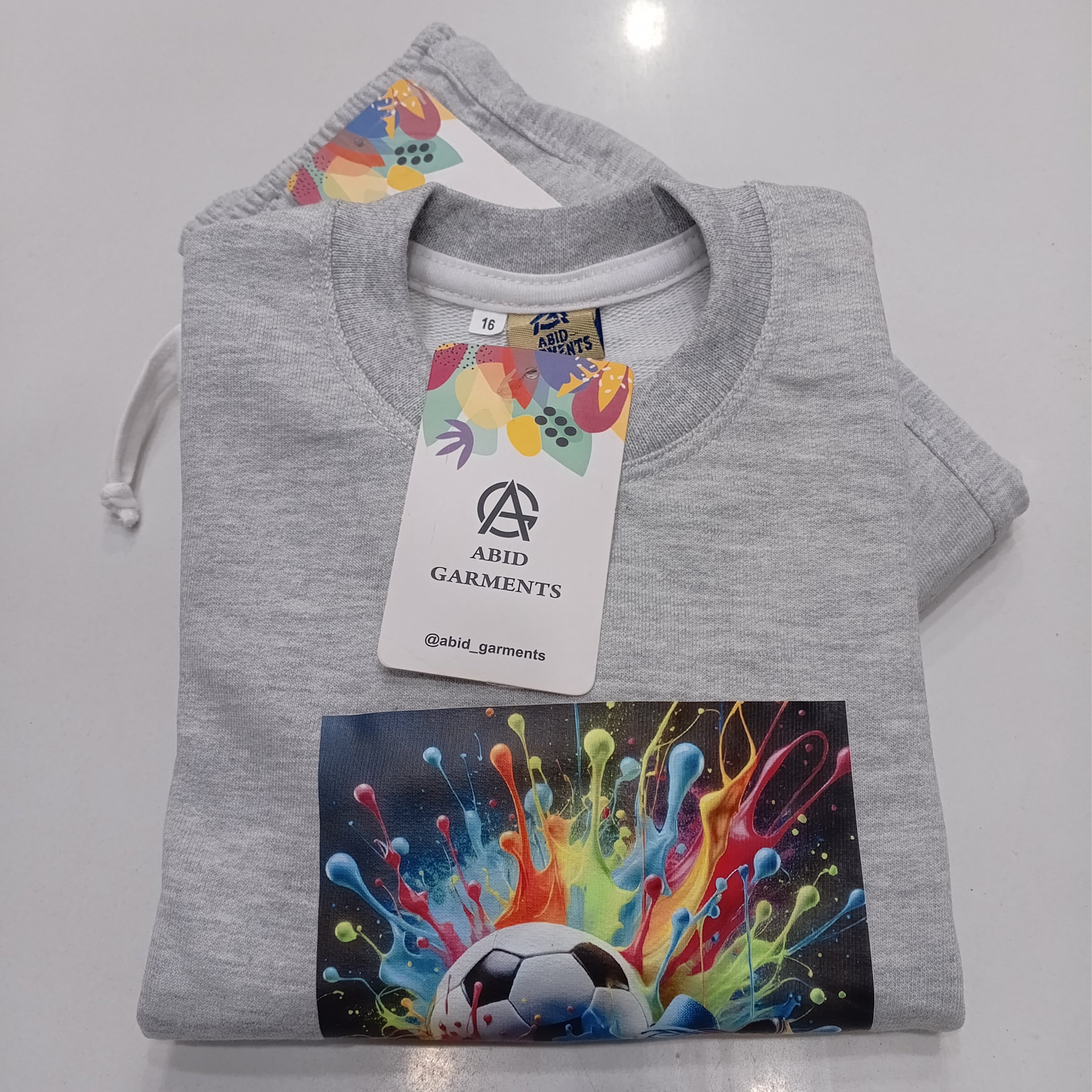 Grey Soccer Terry Cotton Tracksuits