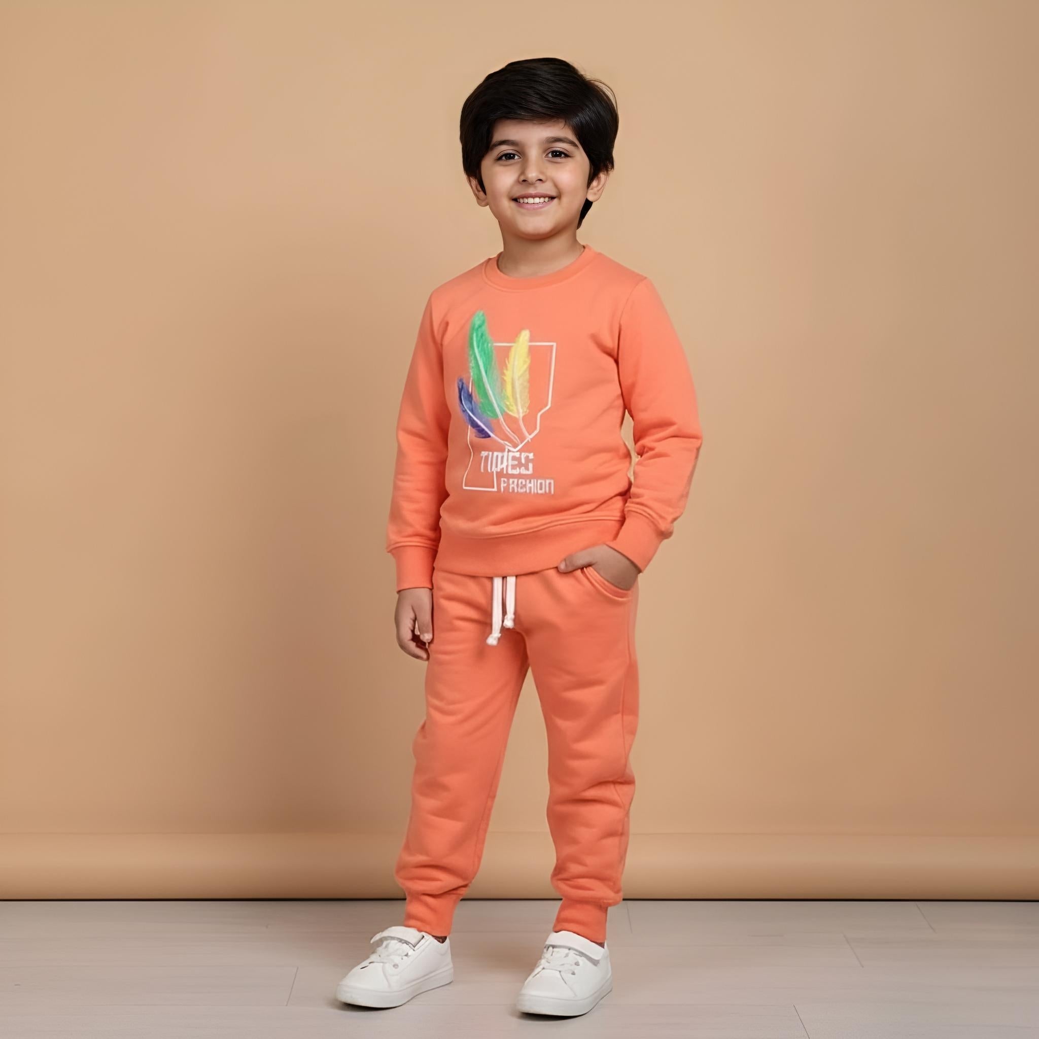 Orange- Fleece Tracksuits