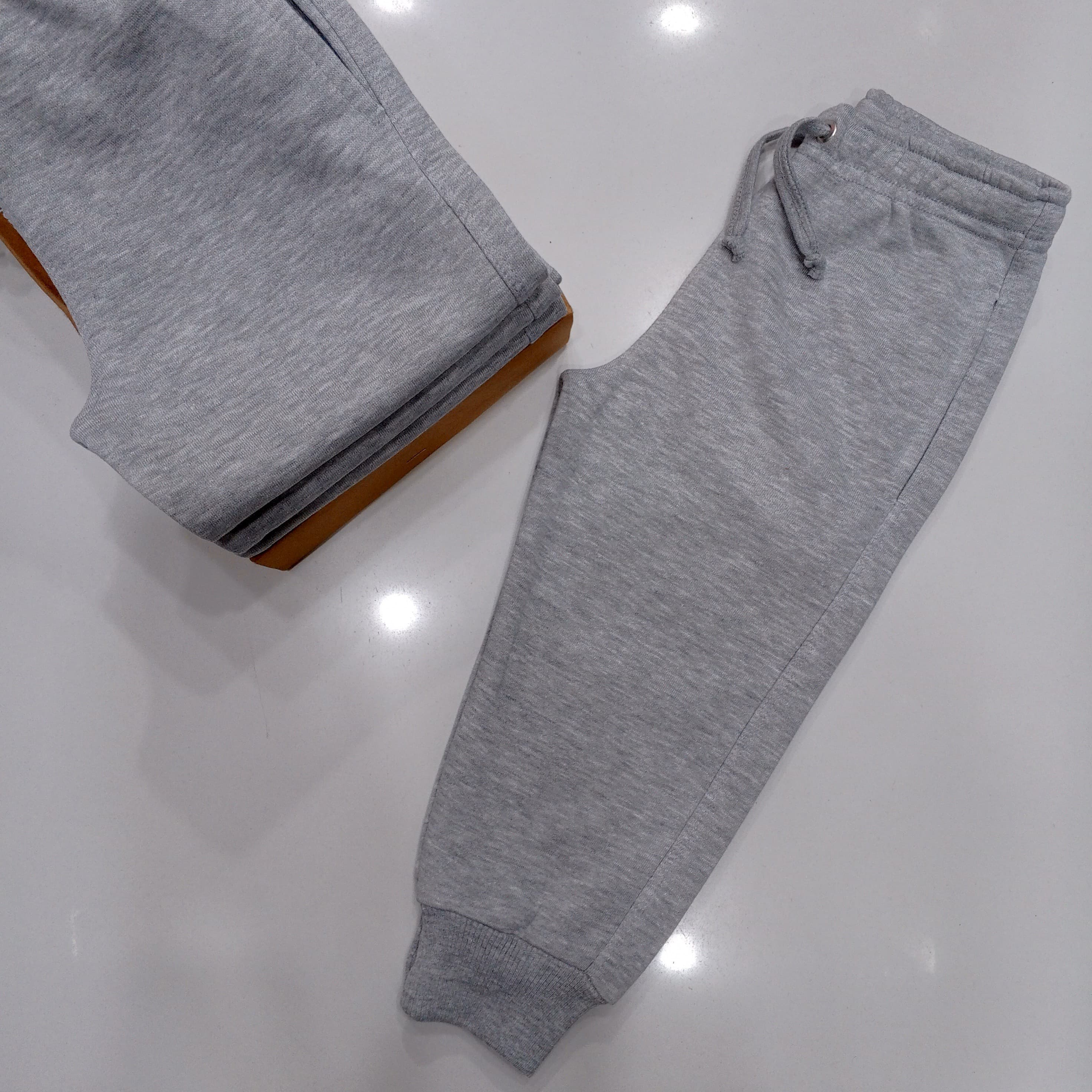 Grey Terry Cotton Sweatpants