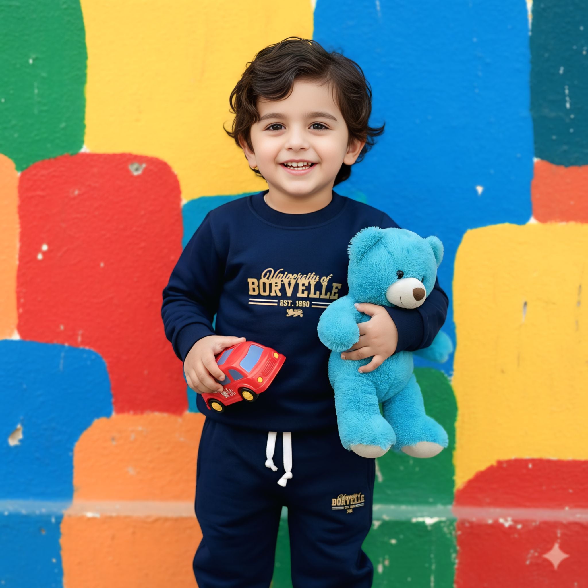 Navy Blue Terry Cotton Tracksuits