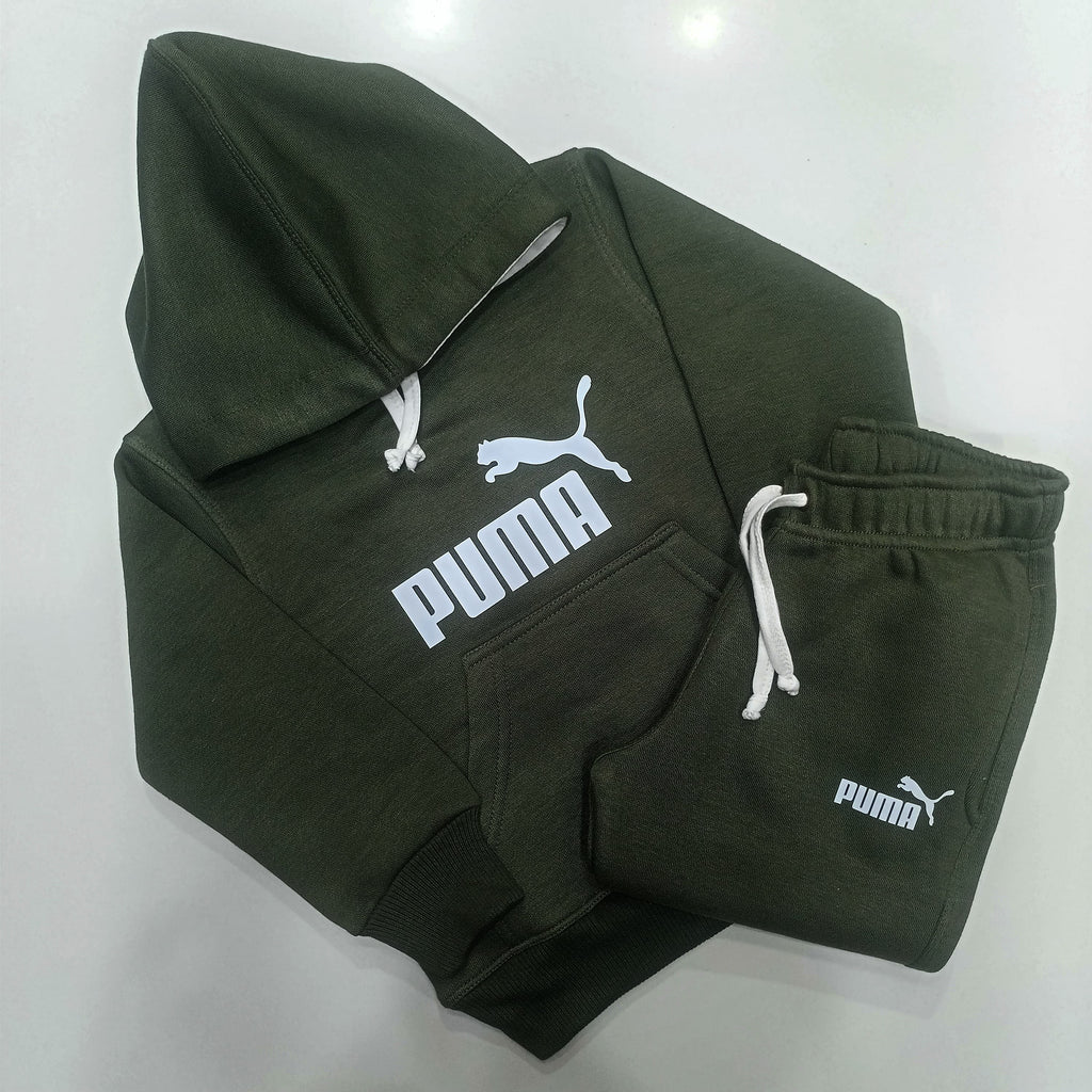 PUMA Emerald Green Hoodies Tracksuits