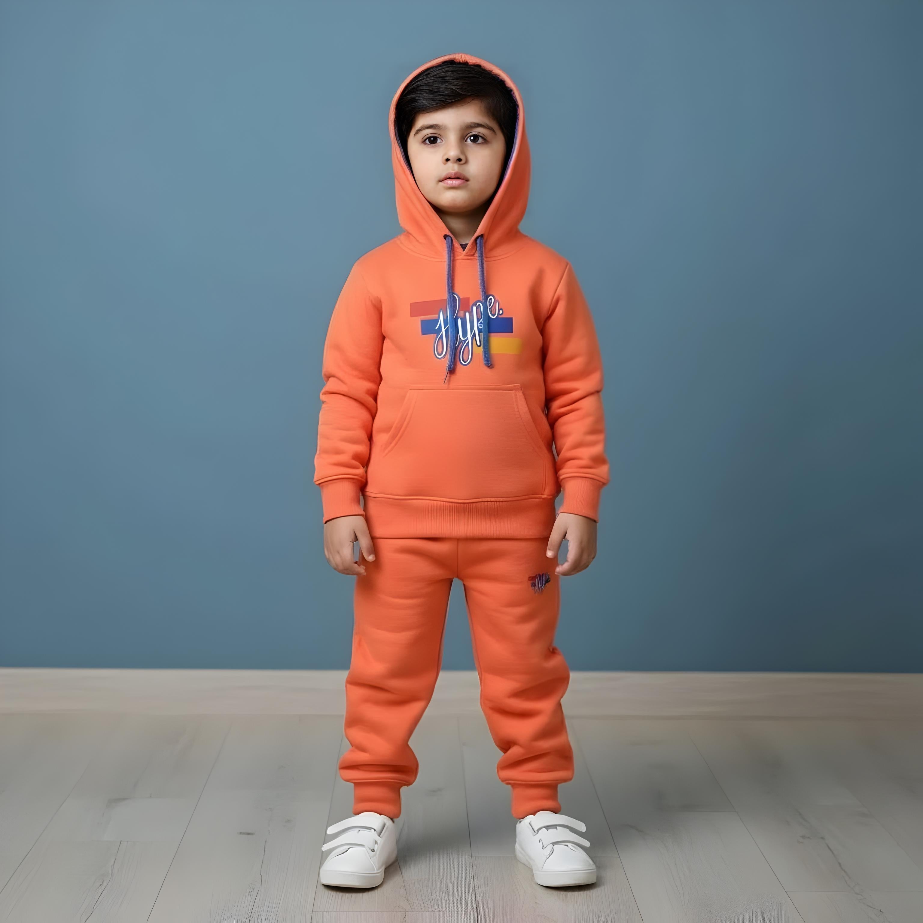 Orange Hype Hoodies Tracksuits