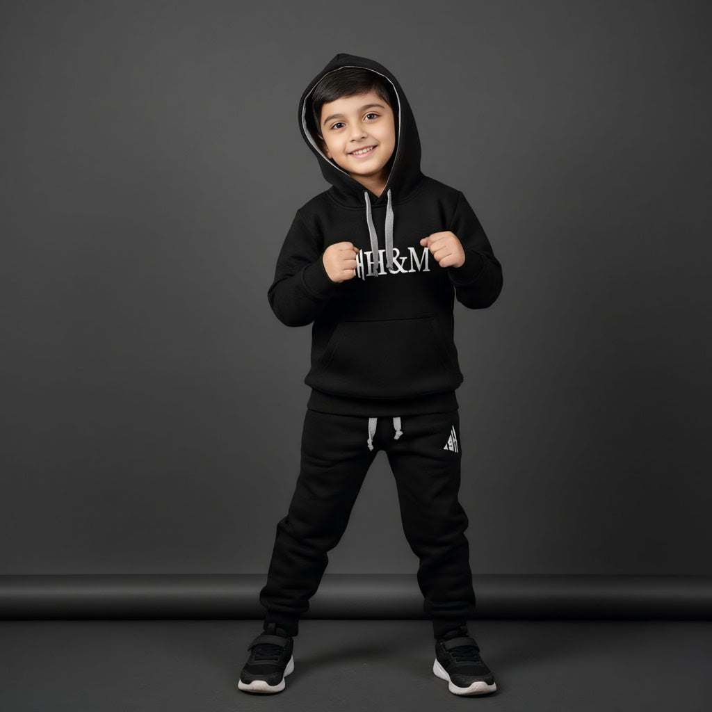 H&M Black Hoodies Tracksuits