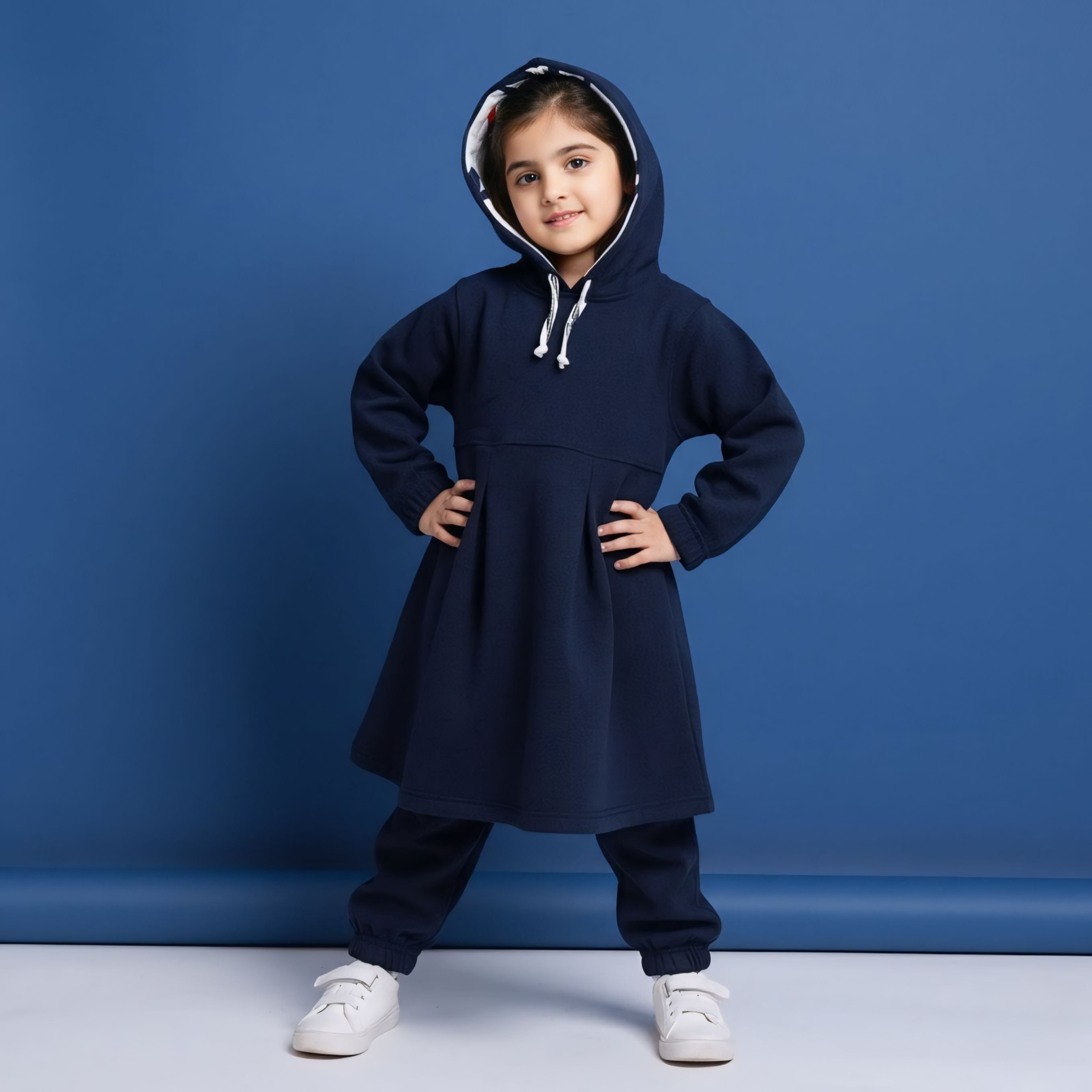 Navy Fleece Frock Dress